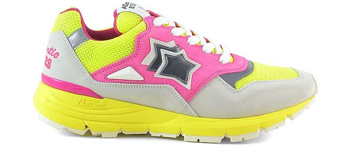 Pink and Gray Suede Sneakers w/Yellow Rubber Sole - Atlantic Stars