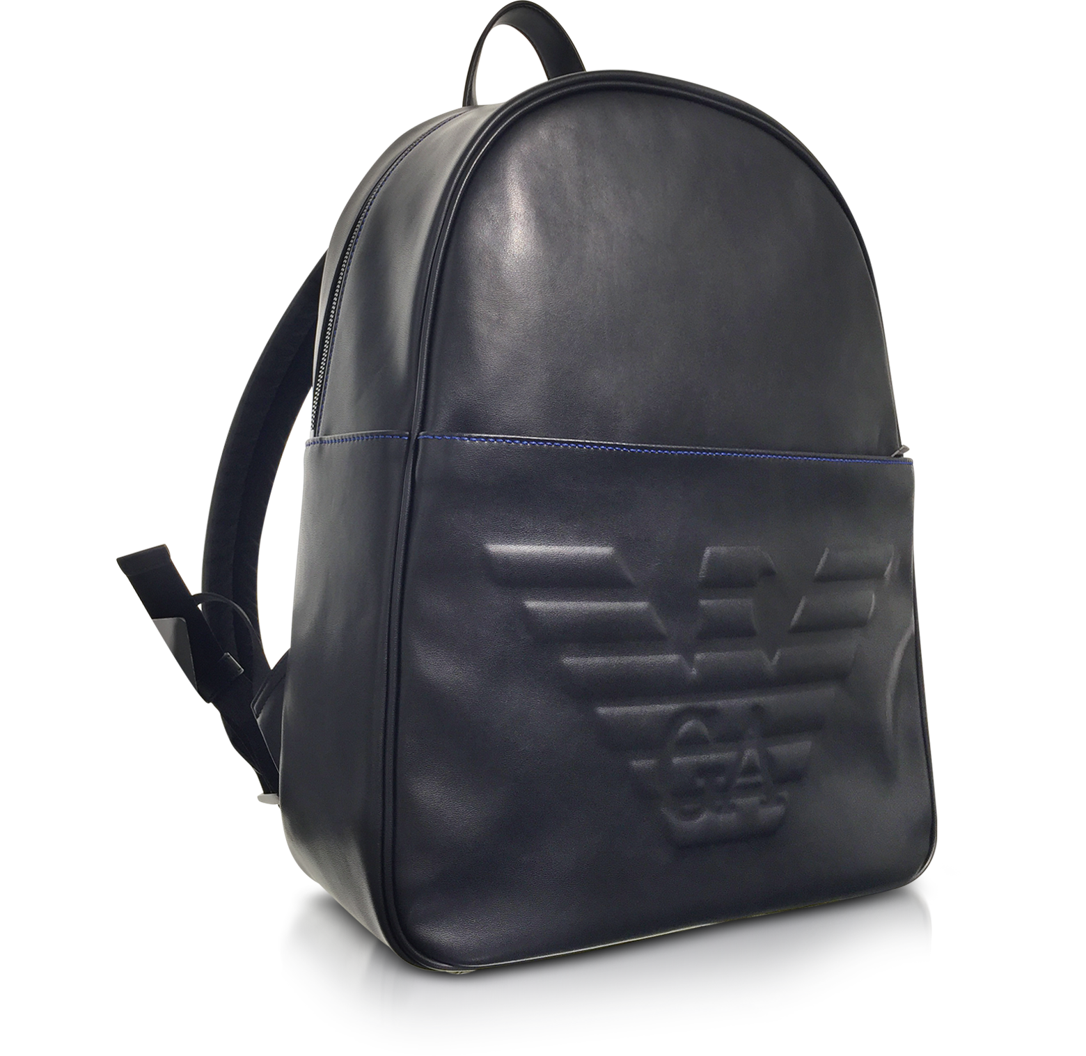Emporio Armani Men's Embossed Leather Backpack - Black - Backpacks