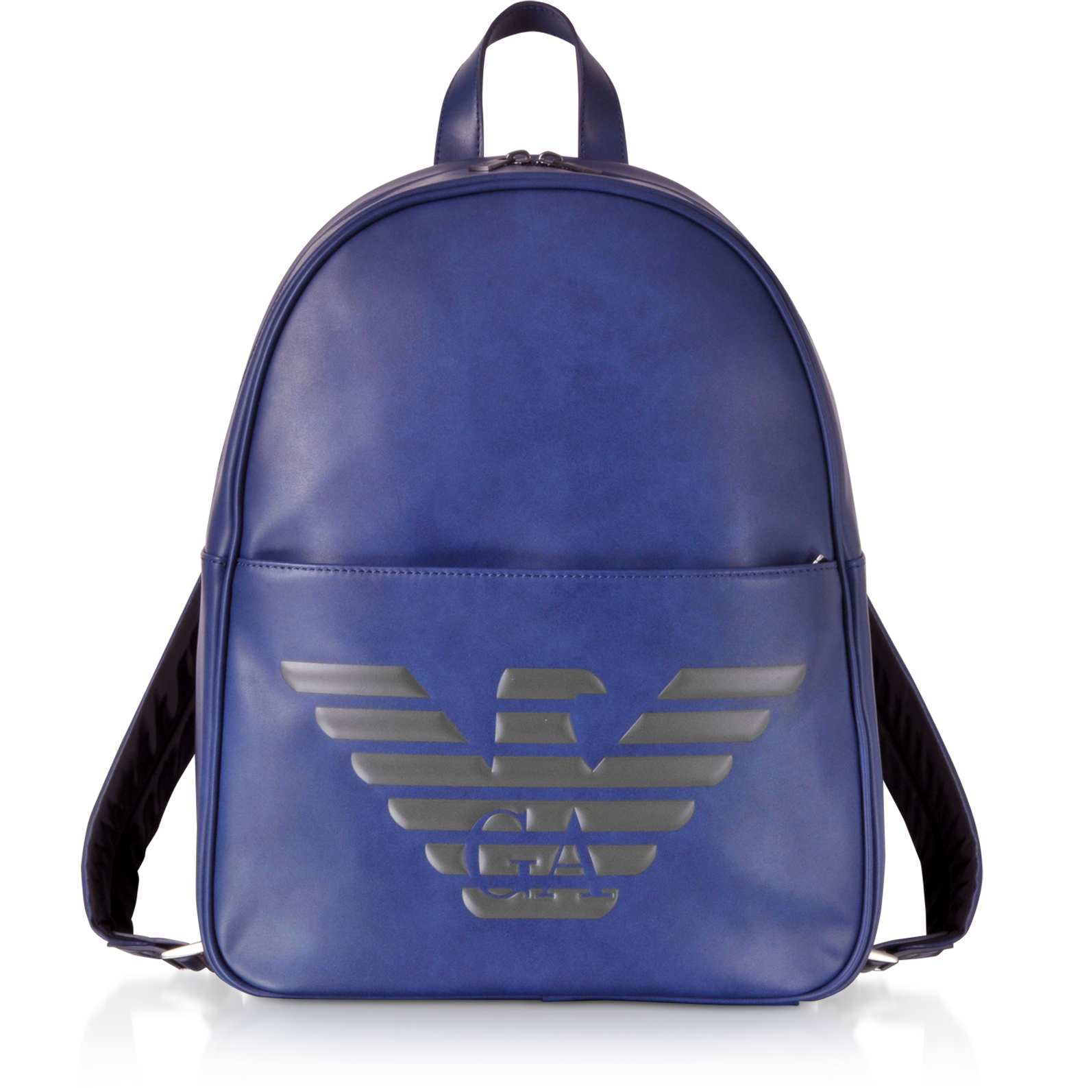 Emporio Armani Blue Eagle Embossed Eco Leather Men's Backpack at FORZIERI