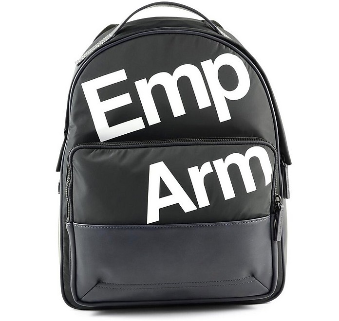 Night Blue Emporio Print Men's Backpack - Emporio Armani