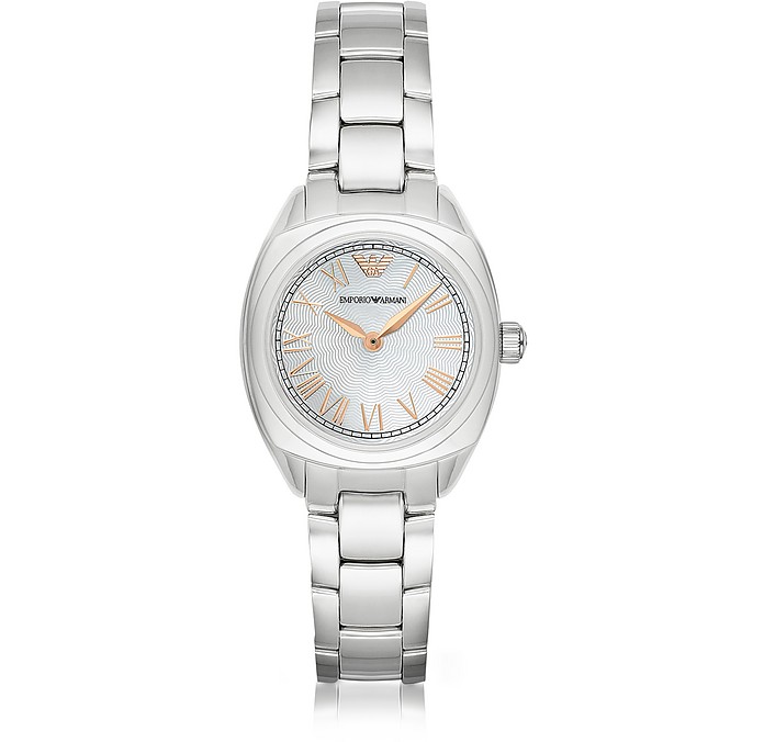 Reloj de Mujer Blanco con Logo y Números Romanos - Emporio Armani