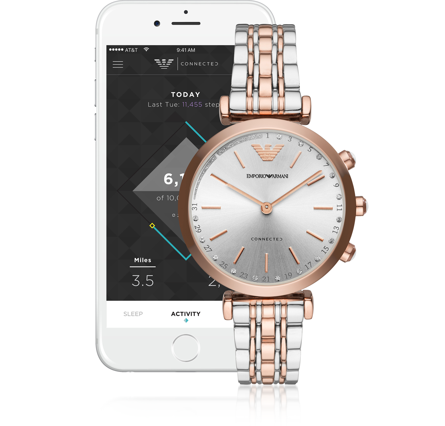 emporio armani connected women's hybrid smartwatch