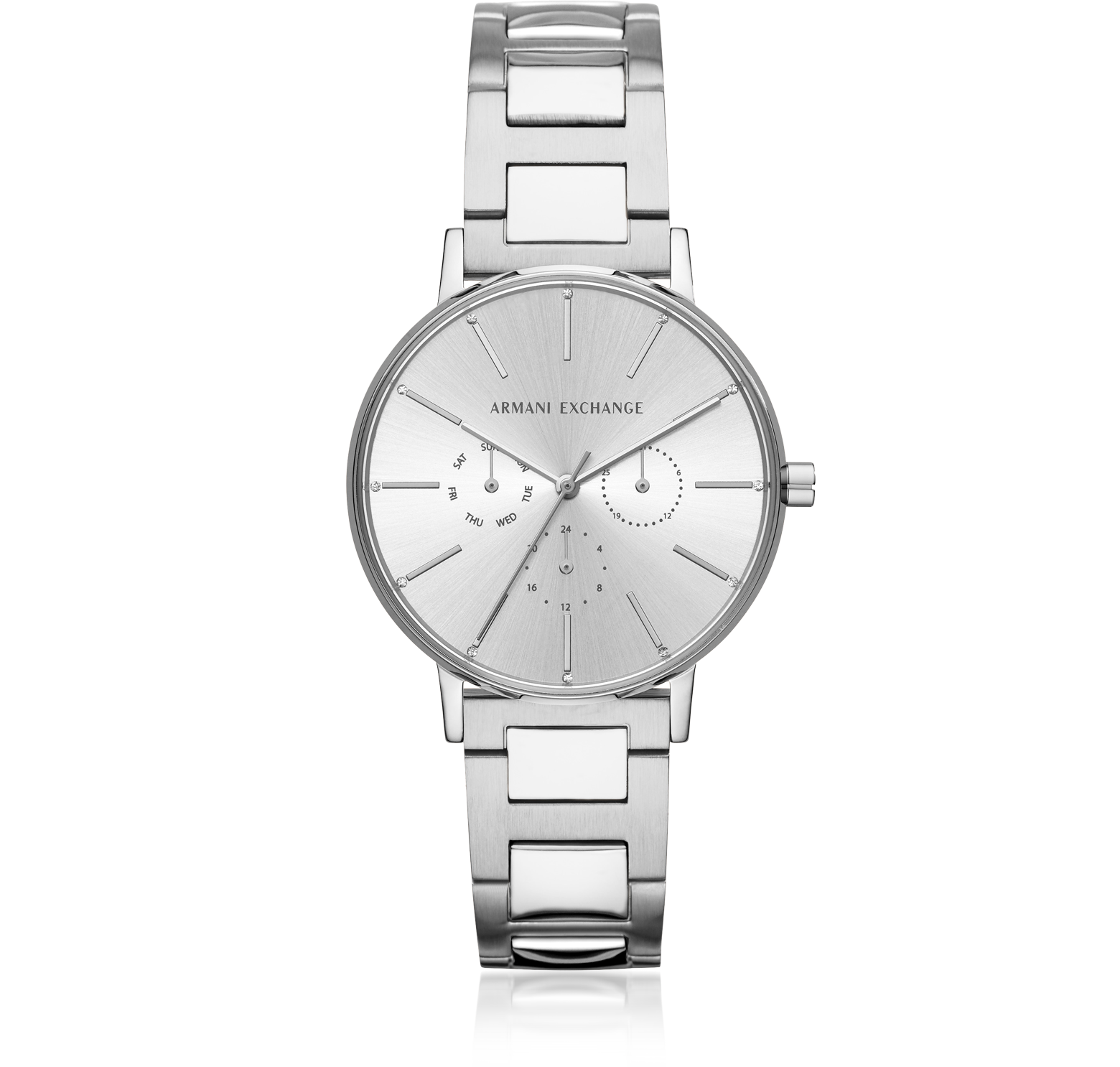 armani exchange women's watch silver