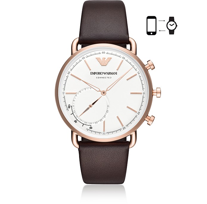 Hybrid Smartwatch Brown Leather - Emporio Armani