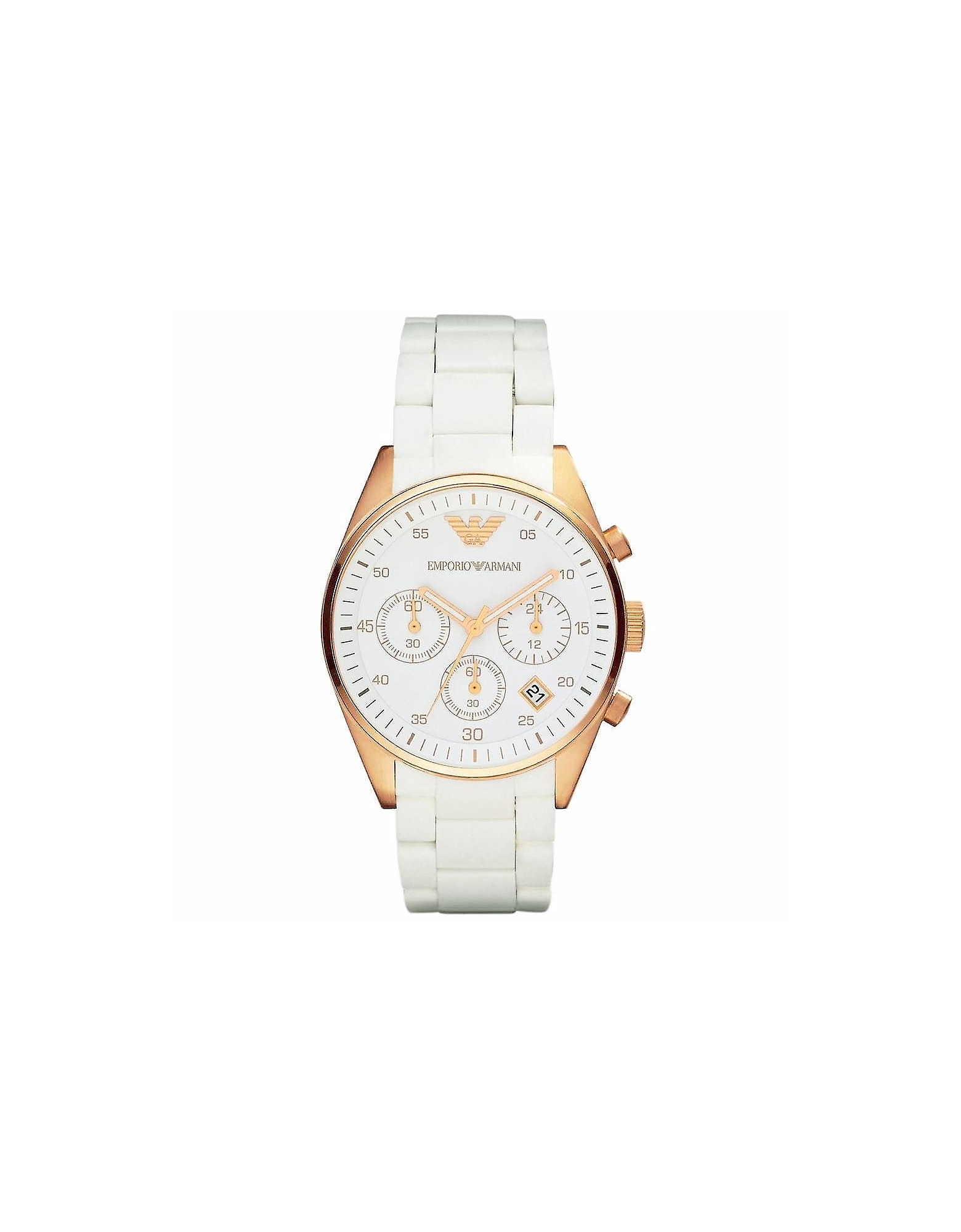 Emporio Armani Designer Women's Watches Women's Quartz Analogue Watch In White