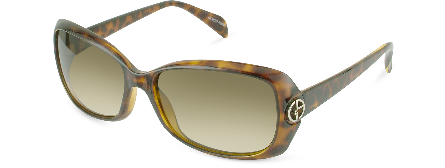 Giorgio Armani havana/gradient brown Logo Sunglasses at FORZIERI