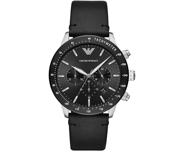 Emporio Armani Stainless Steel Mens Watch In Black