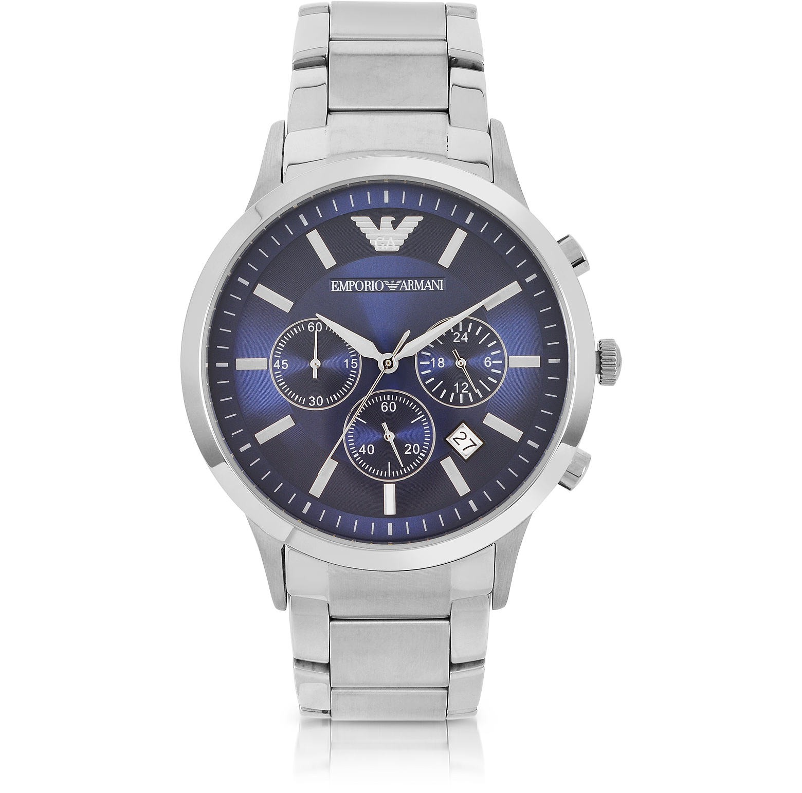 emporio armani blue dial watch
