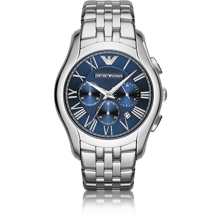 New Valente Silver Tone Stainless Steel Men's Watch - Emporio Armani