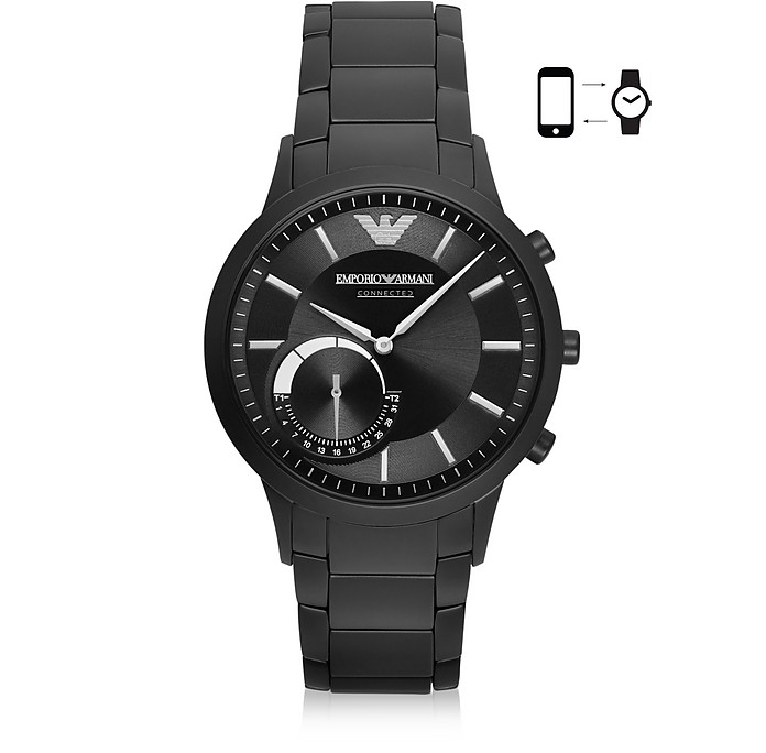 Connected Black PVD Stainless Steel Hibrid Men's Smartwatch - Emporio Armani