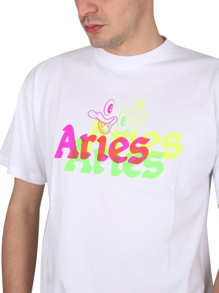 Aries Trippy Aye Duck Men's T-Shirt White STAR60016-WHT