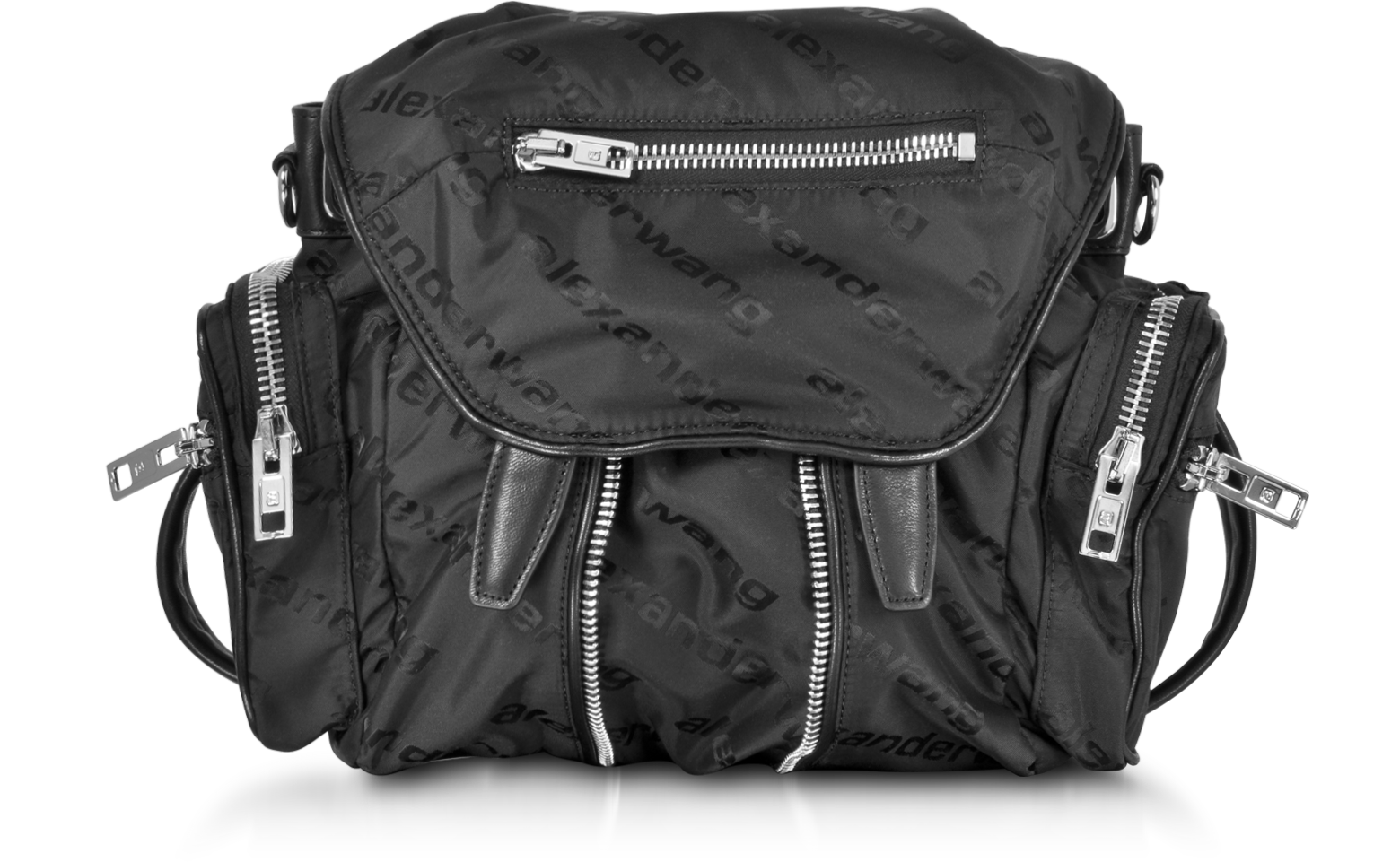 Alexander Wang Mini Marti Black AW Jacquard Logo Backpack at FORZIERI