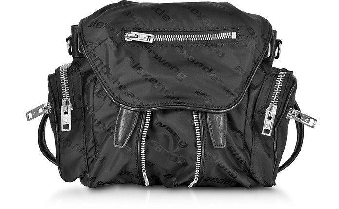 Mini Marti Black AW Jacquard Logo Backpack - Alexander Wang