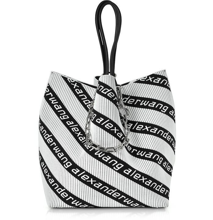Roxy Kint Jacquard Logo Soft Striped Canvas Large Tote Bag - Alexander Wang