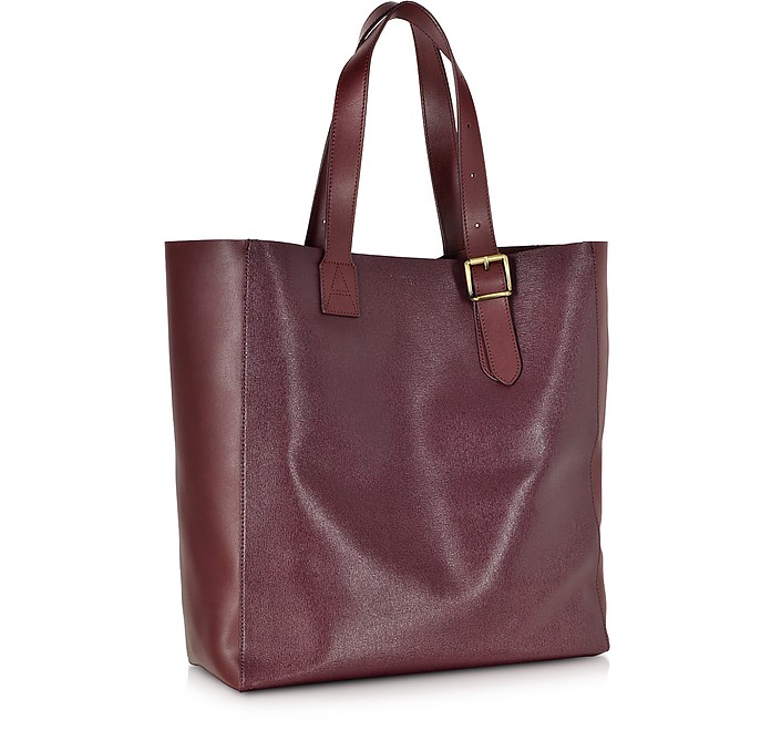 Aspinal of London A Tote Burgundy Saffiano Leather Bag at FORZIERI