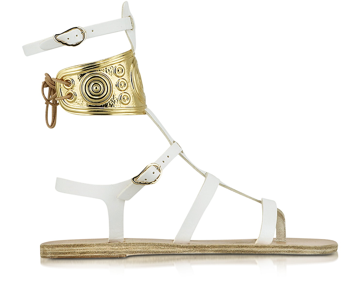 white ancient greek sandals