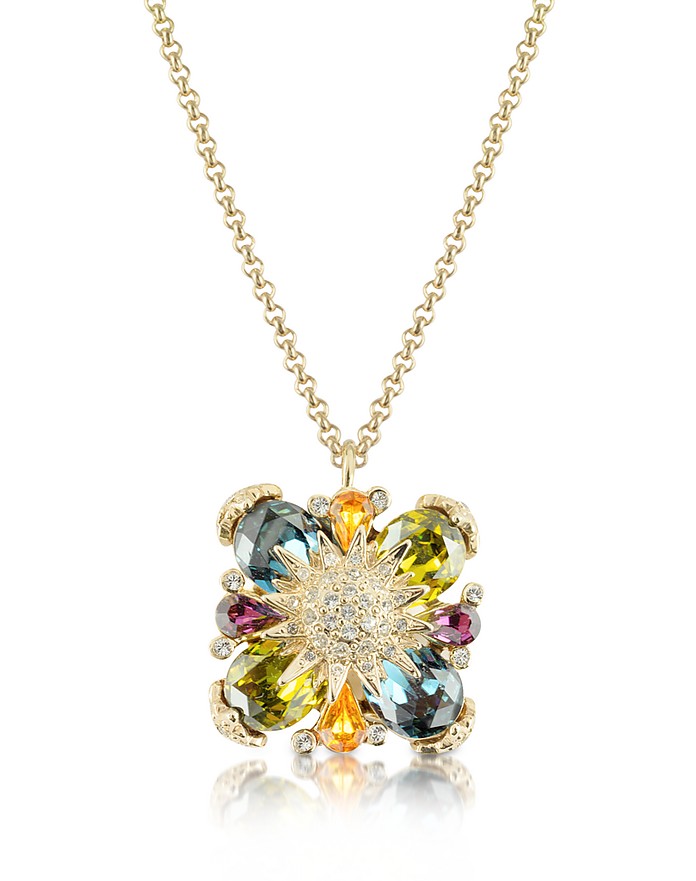 Gold-plated Flower Drop Necklace - AZ Collection