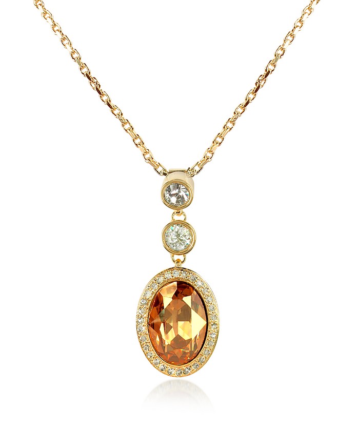 Collier avec chaîne plaquée or et cristal Swarovski - AZ Collection