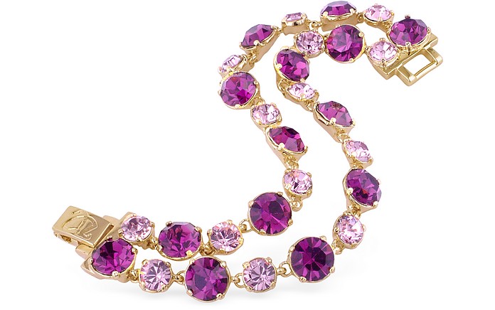 Pink and Amethyst Gold Plated Bracelet - AZ Collection