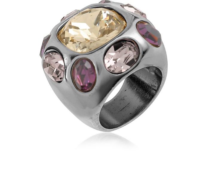 Ring mit Kristallen multicolor - AZ Collection