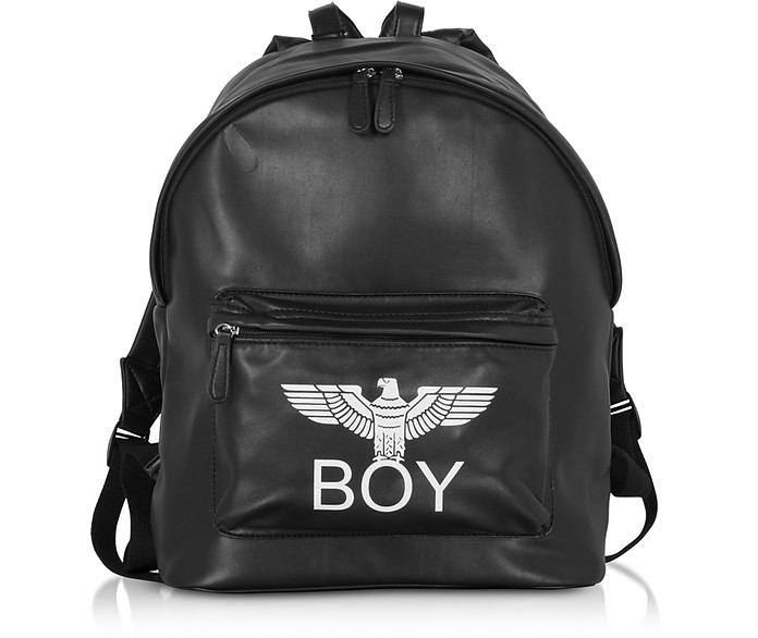 BOY London Black Eco Leather Boy Eagle Backpack at FORZIERI
