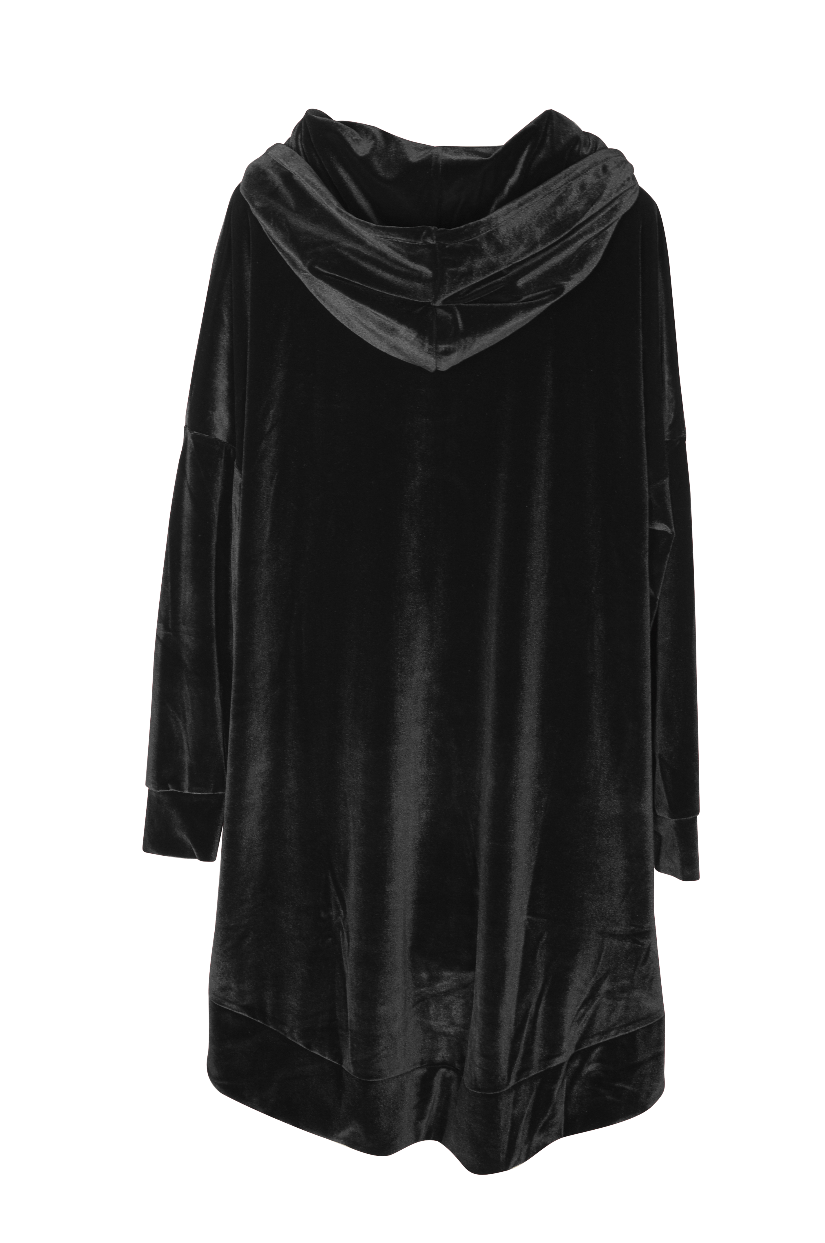 Black Chenille Eagle Hooded Long Dress展示图