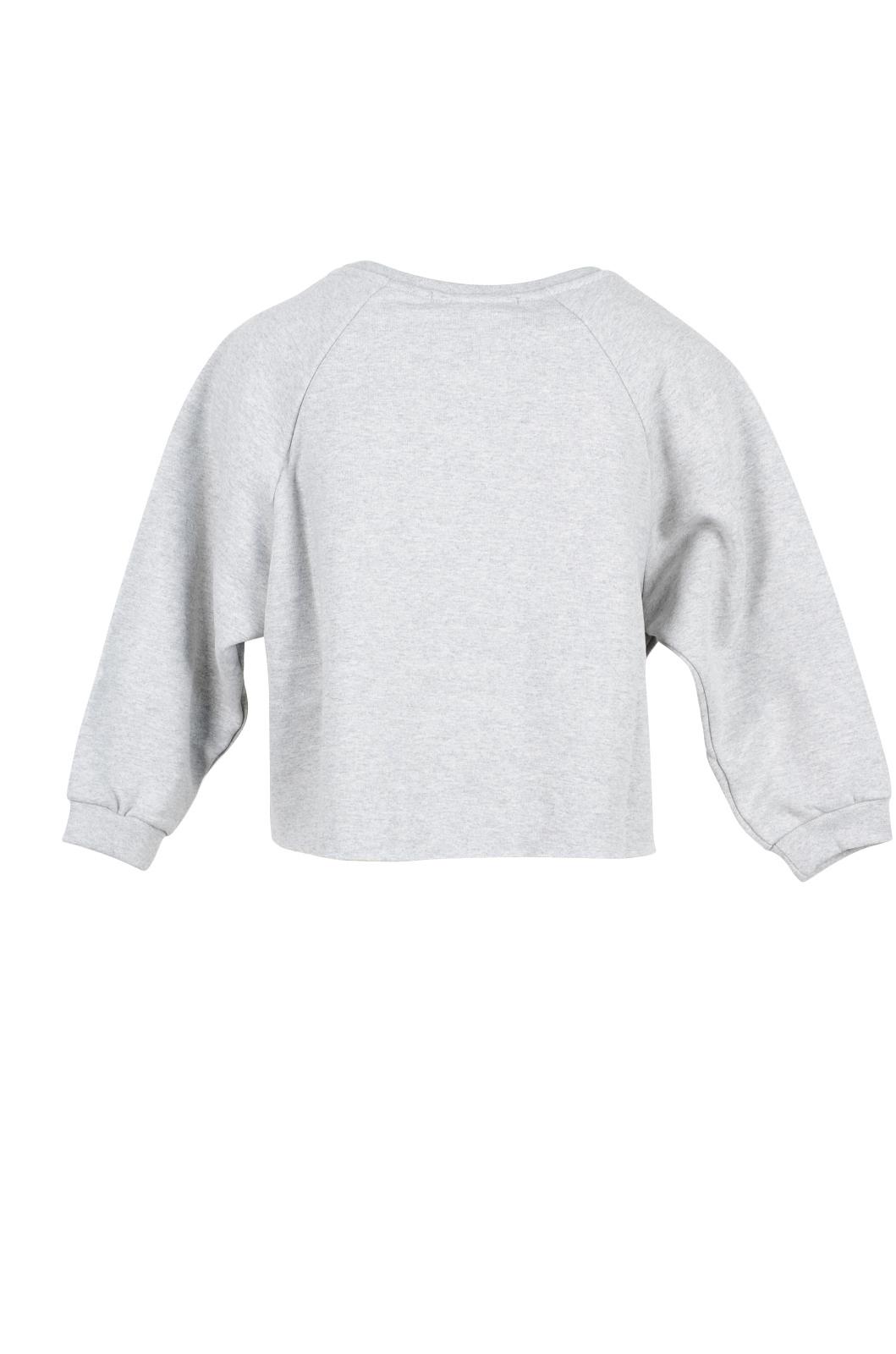 Gray Cotton Cropped Women's Sweater展示图