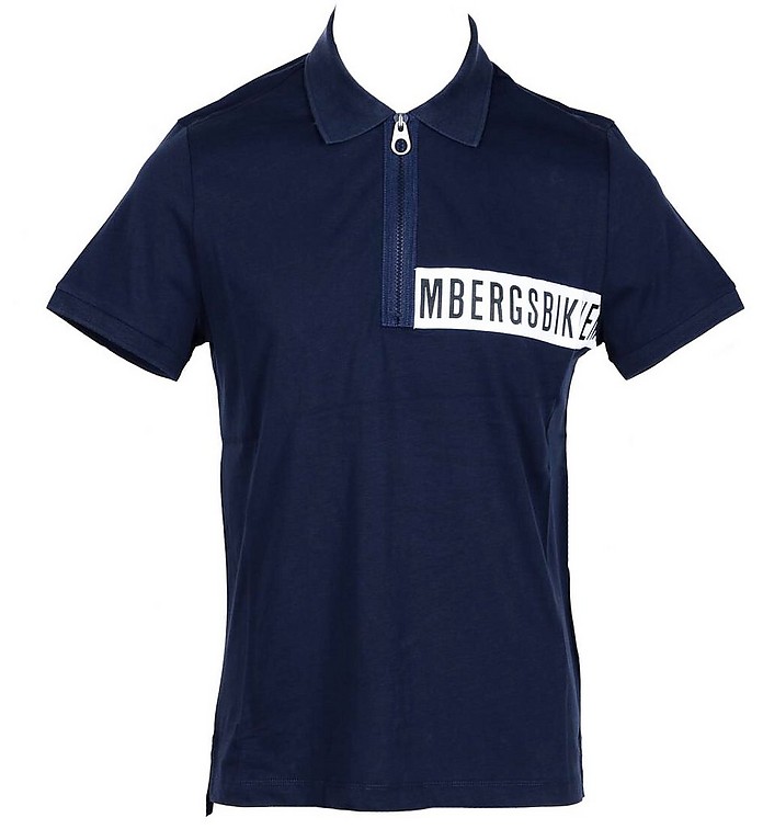 Blue Men's Cotton Polo Shirt - Bikkembergs