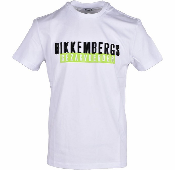 Men's White / Green T-Shirt - Bikkembergs