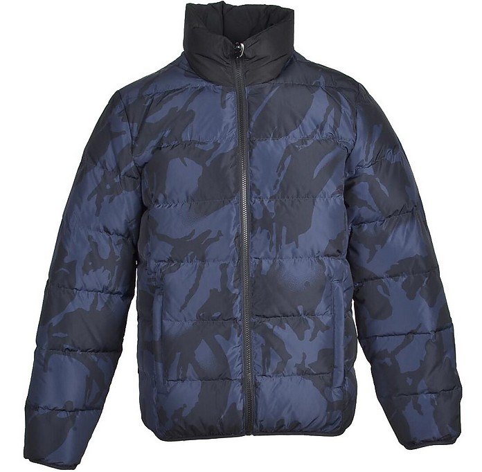 Men's Black / Blue Padded Jacket - Bikkembergs