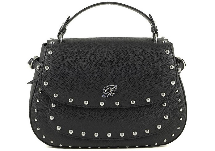 Andrea Black Leather Top Handle Bag - Blumarine