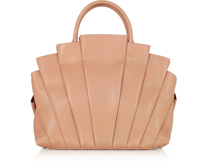 Dahlia Nude Leather Top Handle Bag - Blumarine