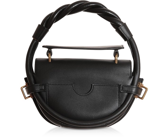 Black Leather Bbuzz Circle 21 Top Handle Bag