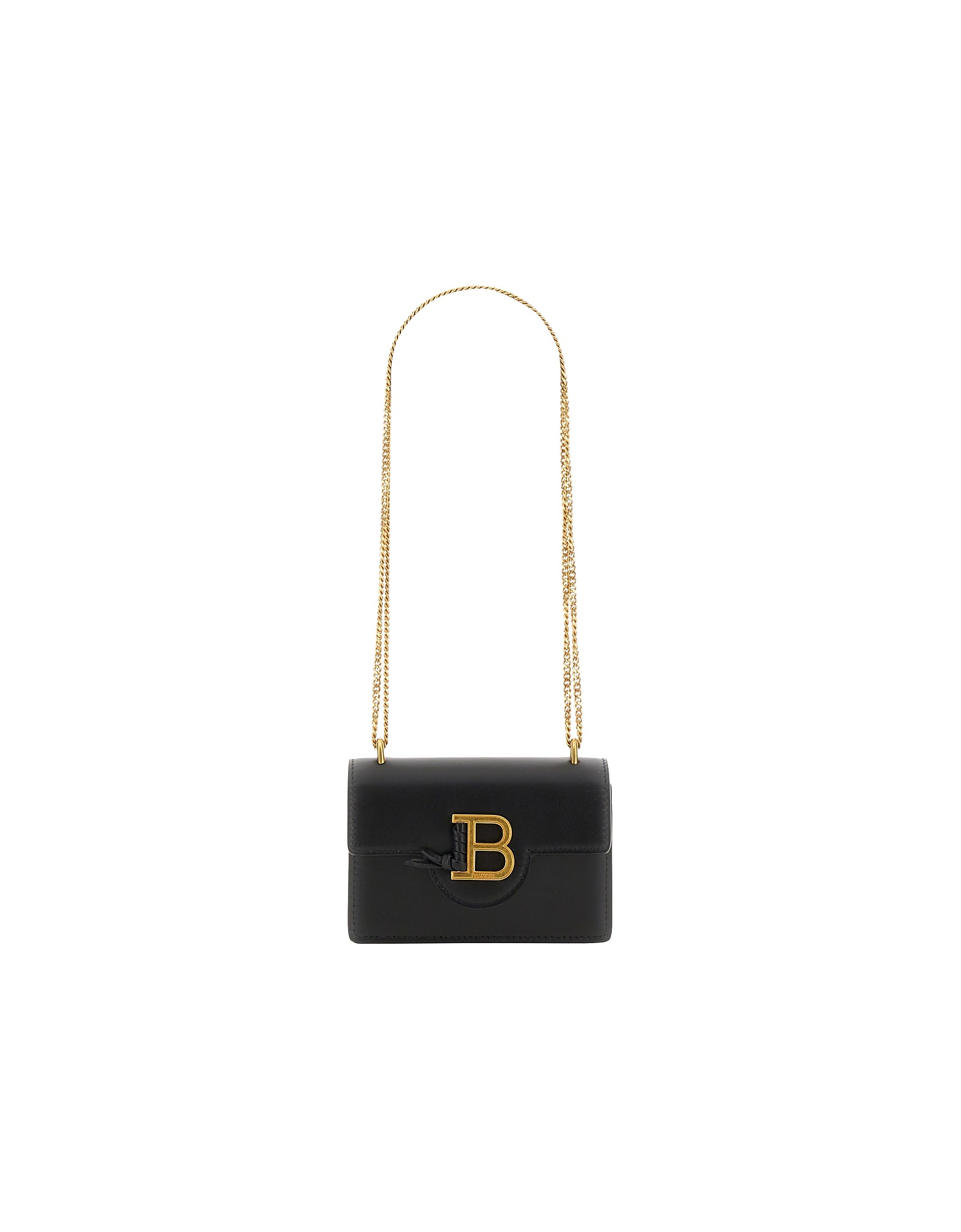 Balmain Designer Handbags Leather Shoulder Bag In Noir