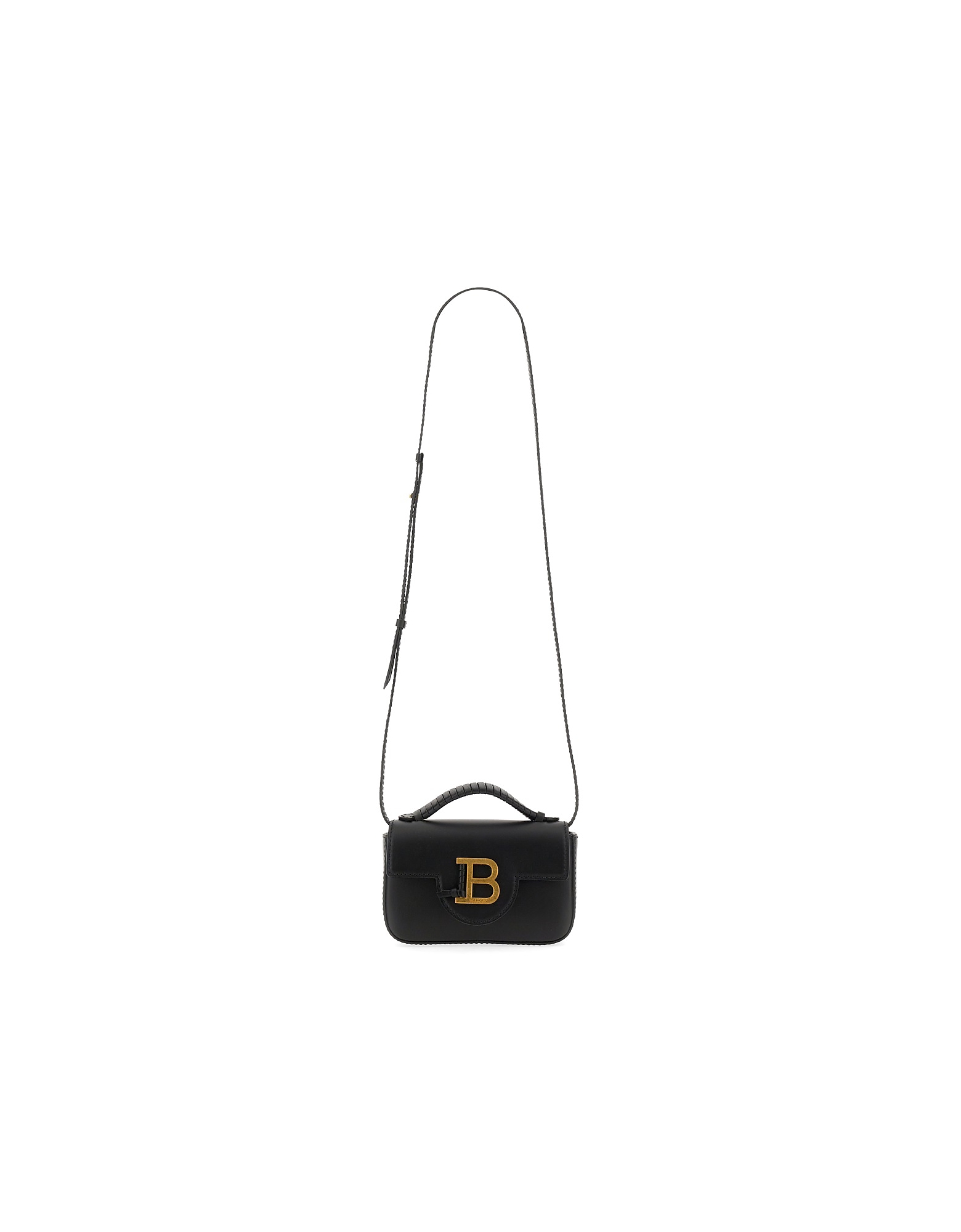 Balmain B-buzz Mini Leather Bag In Black