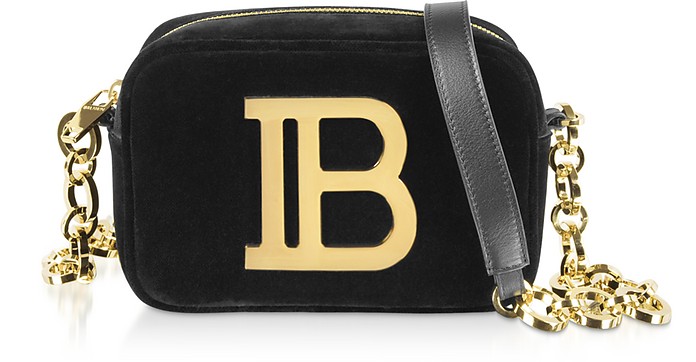 Black Velvet B-Camera Shoulder Bag - Balmain