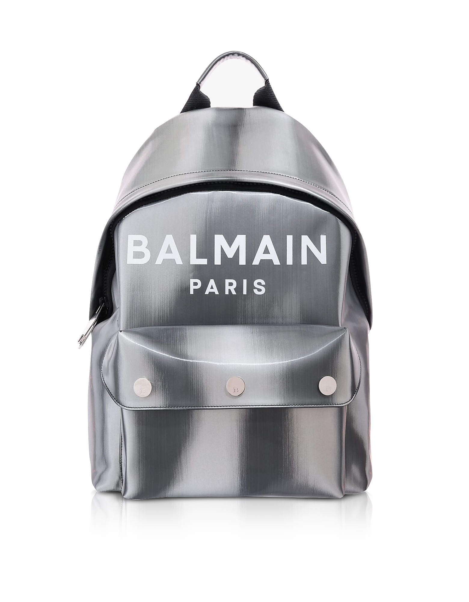 Balmain B-back Led Metallic Silver Backpack