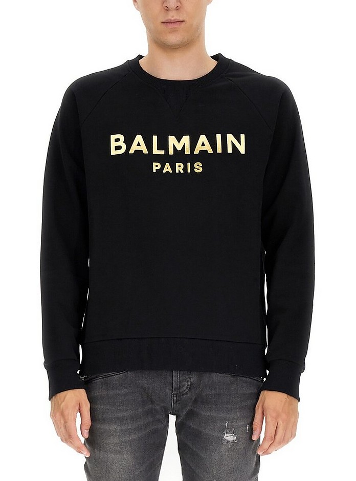 Sweatshirt With Logo Print - Balmain