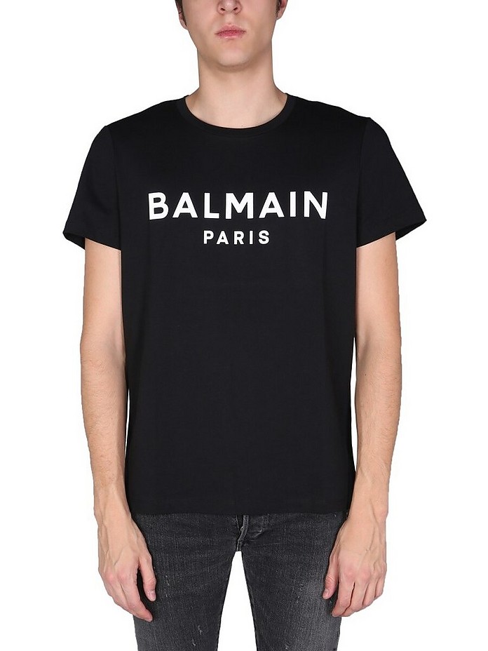 T-Shirt With Logo Print - Balmain