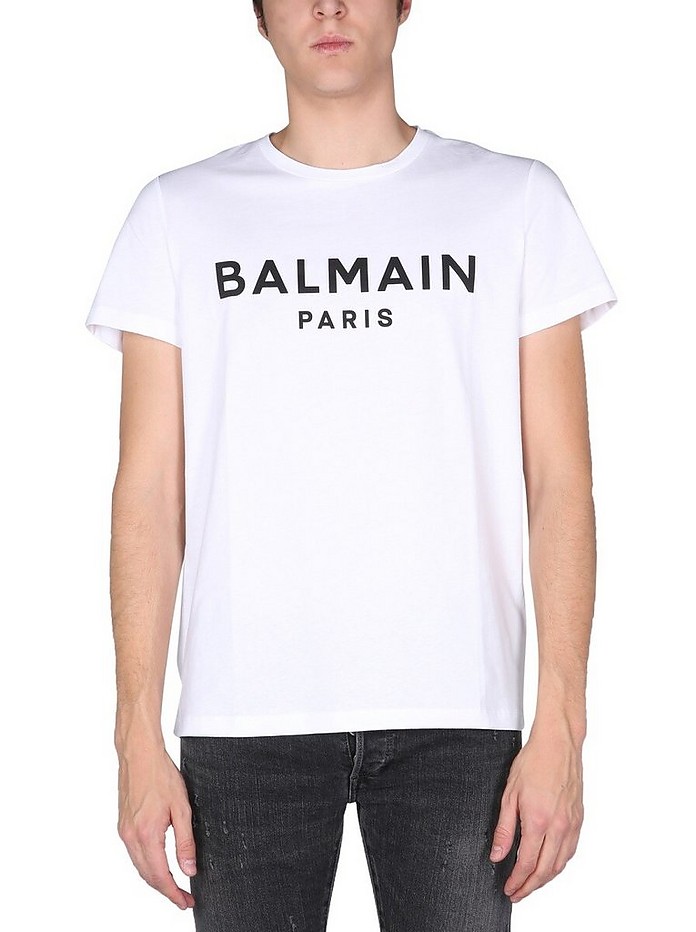 T-Shirt With Logo Print - Balmain
