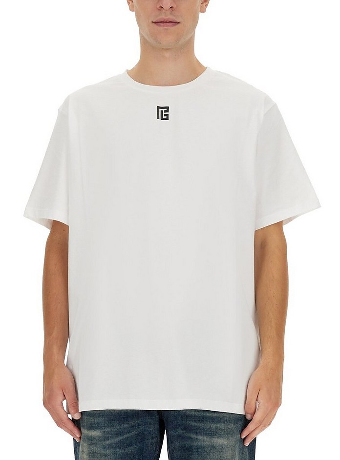 T-Shirt With Maxi Logo Print - Balmain