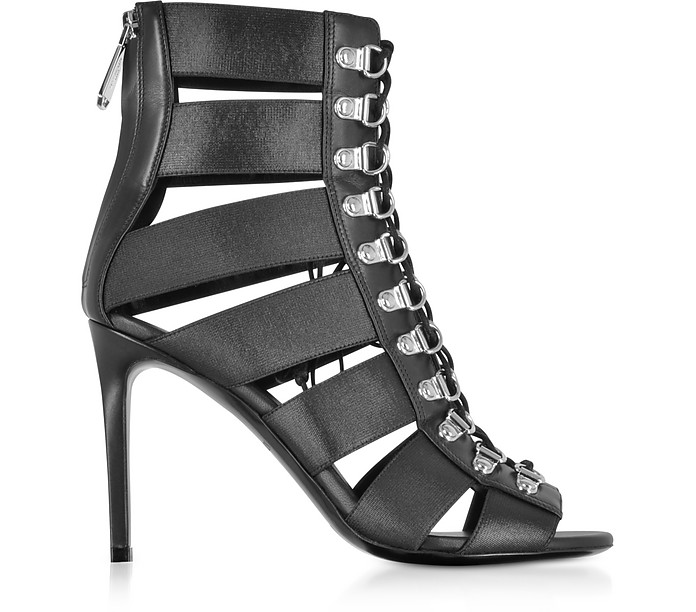 Black Leather Lace Up Boots - Balmain
