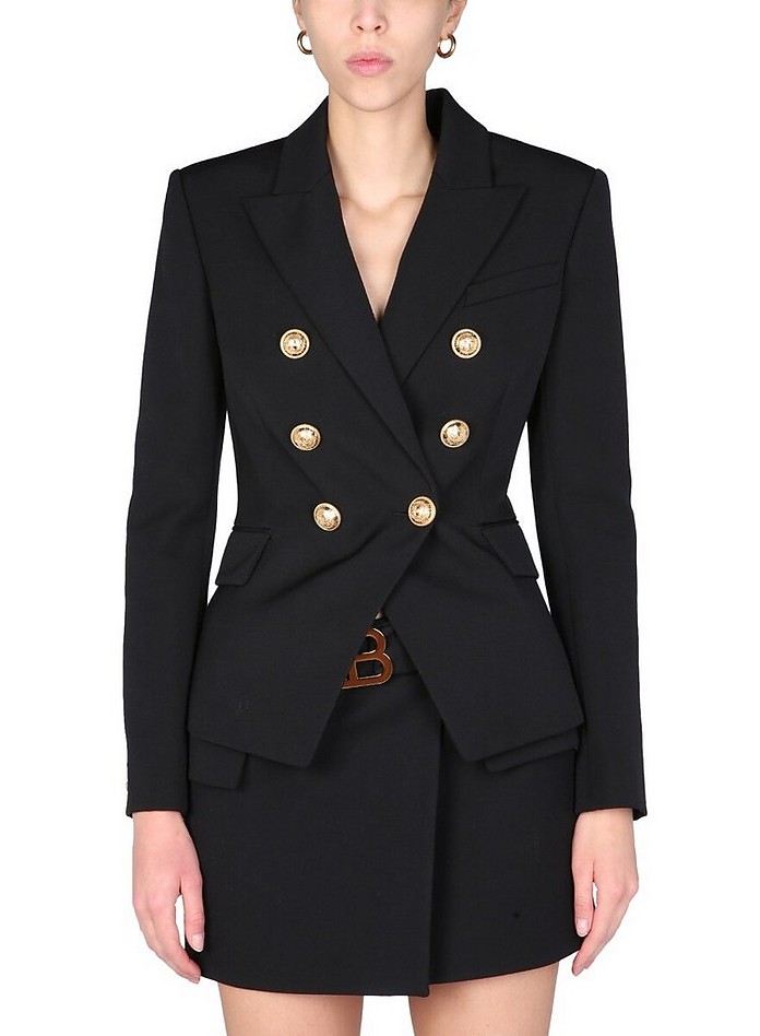 Jacket With Embossed Buttons - Balmain