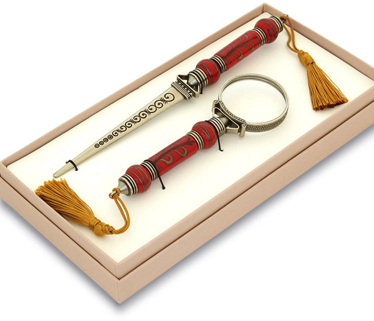 Bortoletti Red Murano Glass Paper Knife and Magnifying Lens Set at FORZIERI  Canada