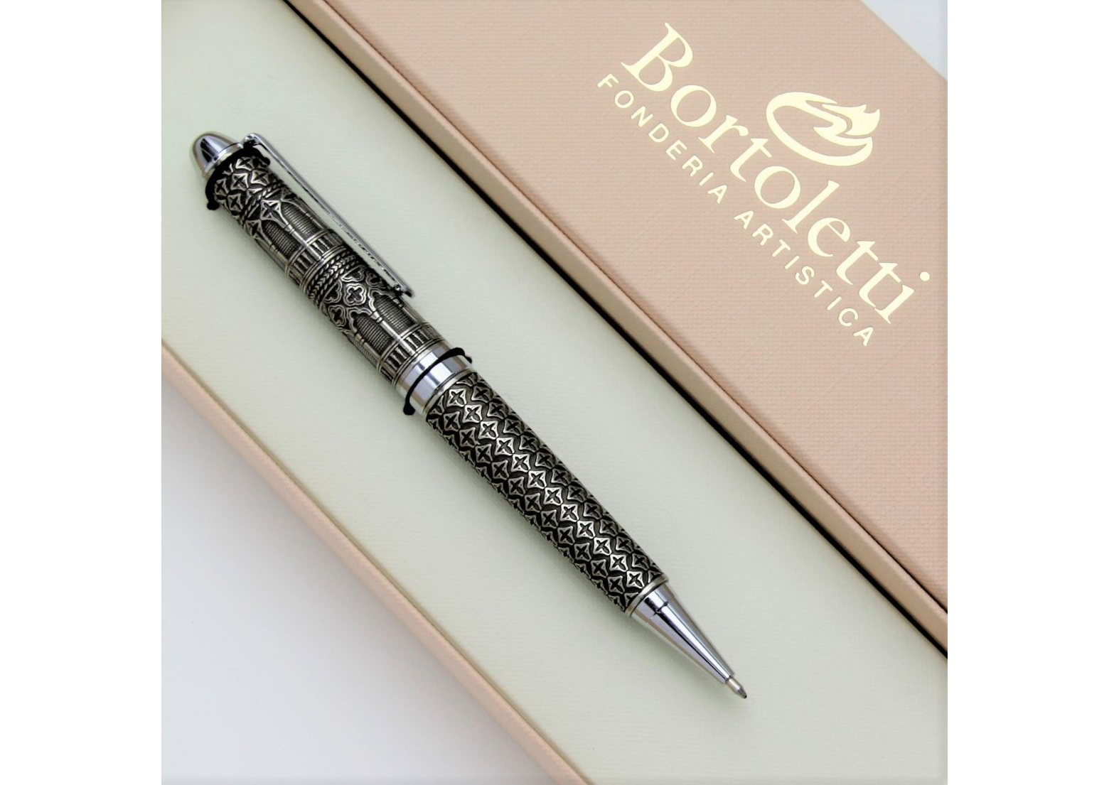 Handcrafted Sterling Silve Ballpoint Pen With Italian Artisans