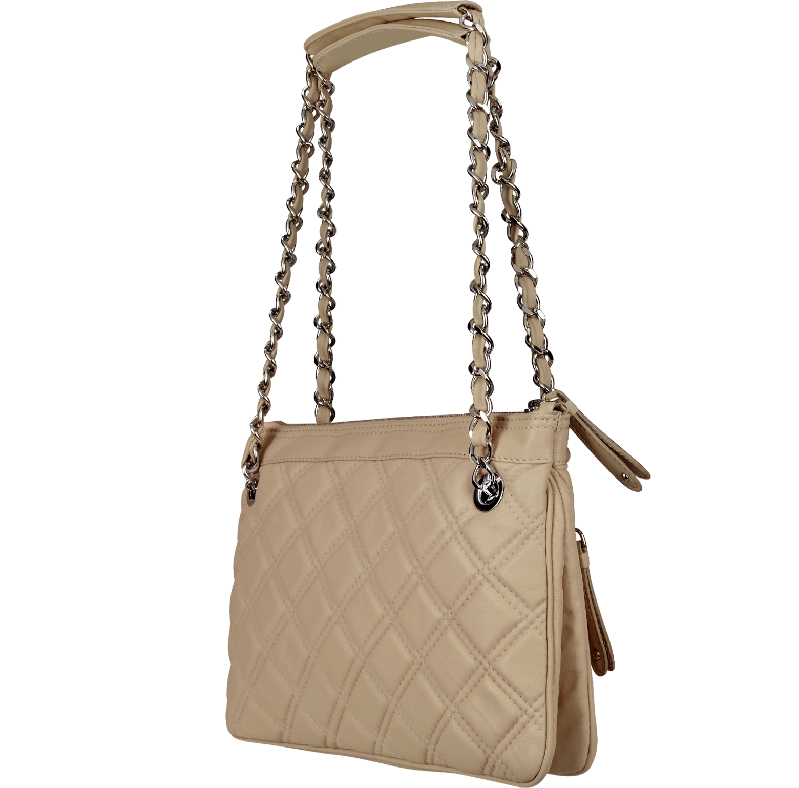 Buti Beige Quilted Leather Shoulder Bag at FORZIERI