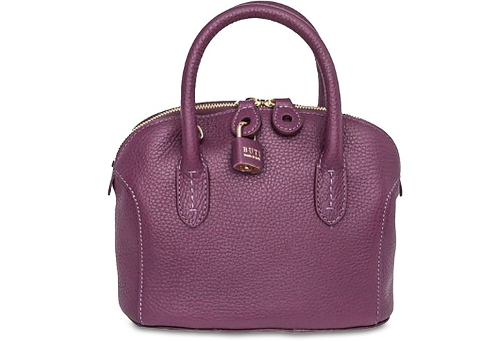 Buti Handbags Embossed Leather Anita Small Satchel In Violet