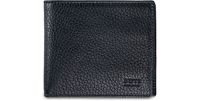 Buti Designer Men's Bags Squared Embossed Leather Men's Wallet In Bleu