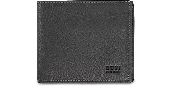 Buti Designer Men's Bags Squared Embossed Leather Men's Wallet In Gris