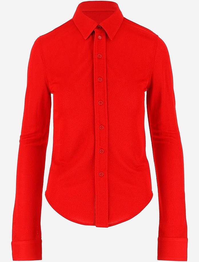 Red Jersey Women's Casual Shirt - Bottega Veneta / {beKFl^